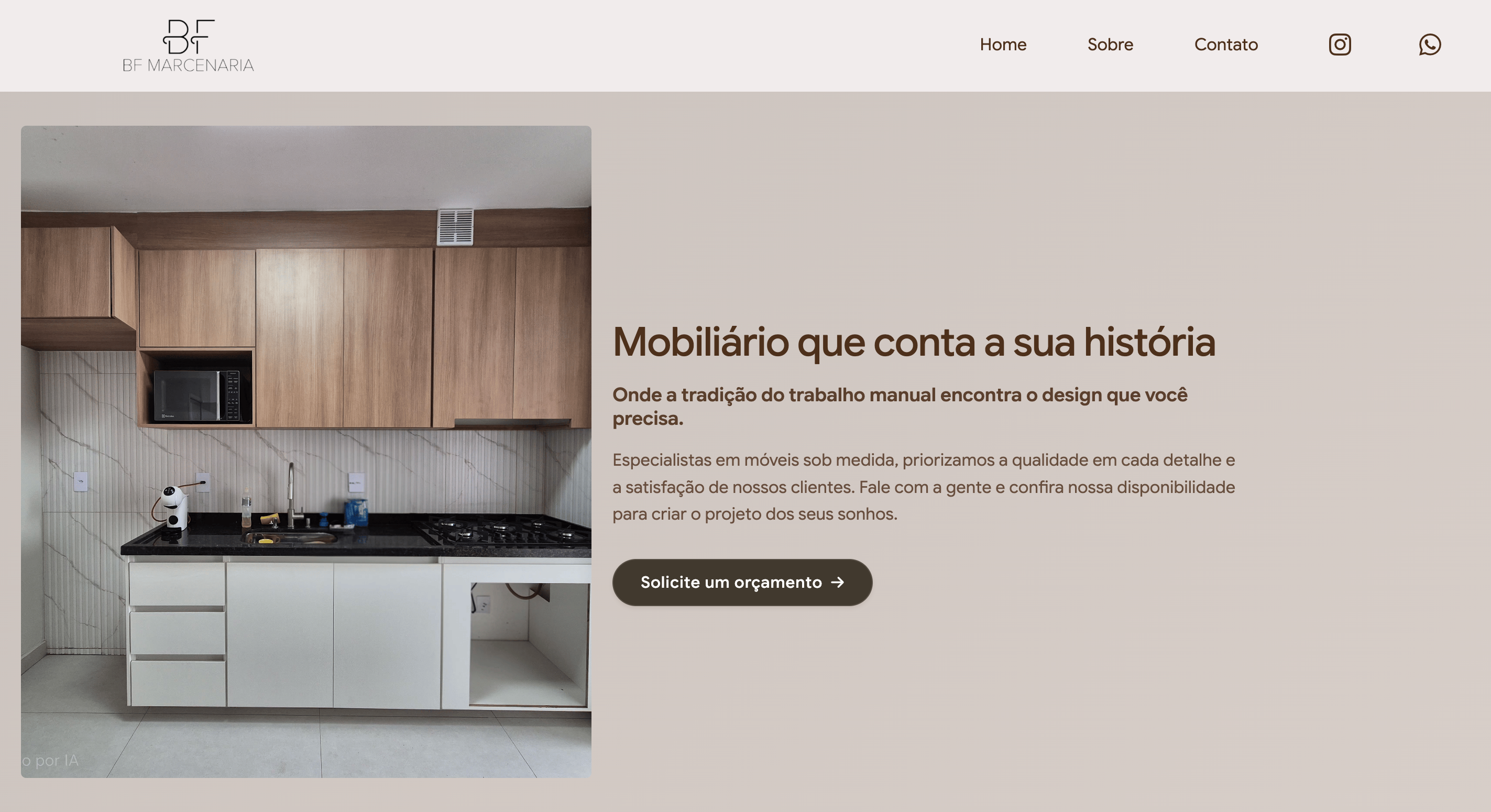 Desktop Version of BF Marcenaria Website